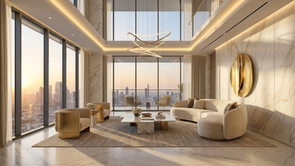 royal saeed towers double height living room